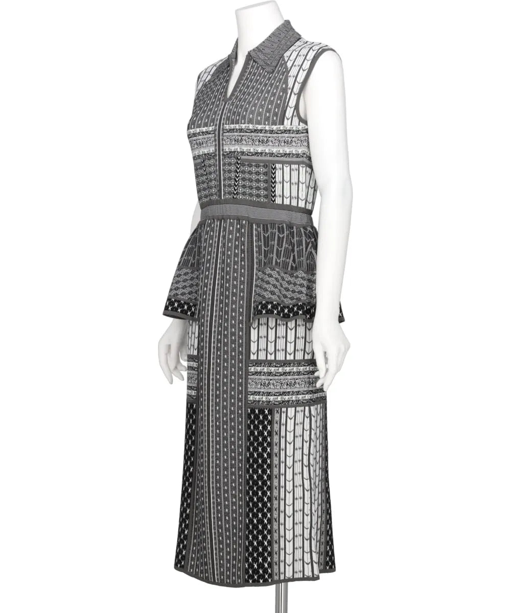 GEOMETRIC PATTERN KNITTED DRESS