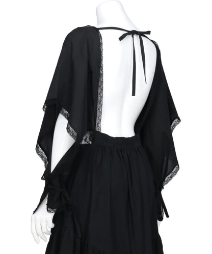 【FUMIE TANAKA】square lace OP BLACK サイズ1 25SS】FUMIE TANAKA フミエタナカ / squaer lace OP / レース