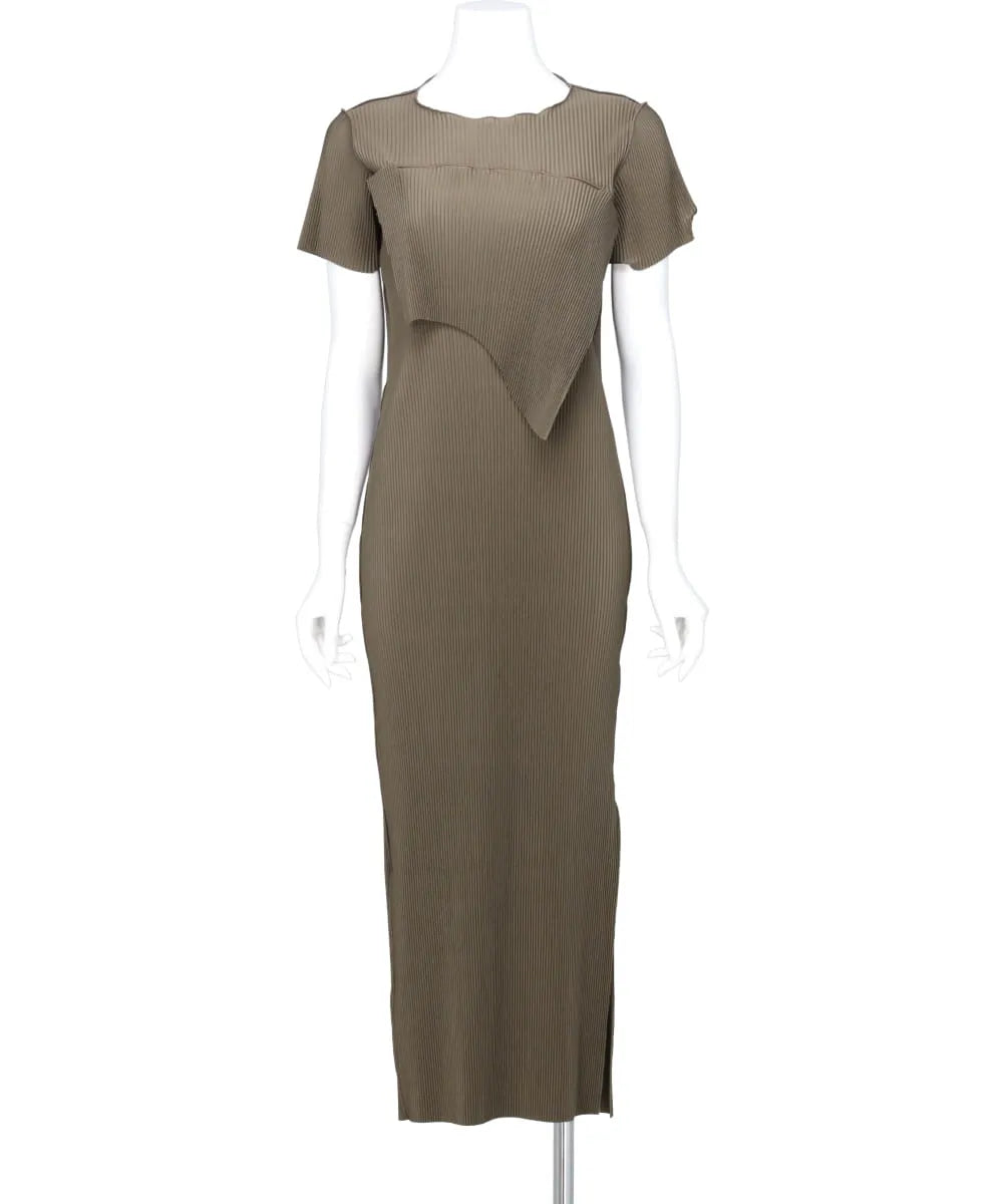 PEEPHOLE-BACK SHORT SLEEVE DRESS