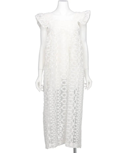 ORGANDIE EMBROIDERY BACK RIBBON ONE PIECE