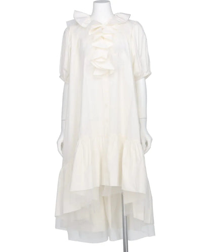 TULLE LAYERED PUFF SLEEVE DRESS