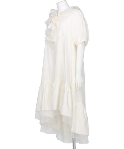 TULLE LAYERED PUFF SLEEVE DRESS