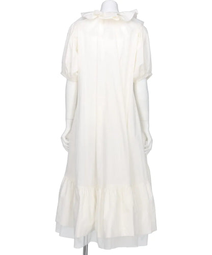 TULLE LAYERED PUFF SLEEVE DRESS