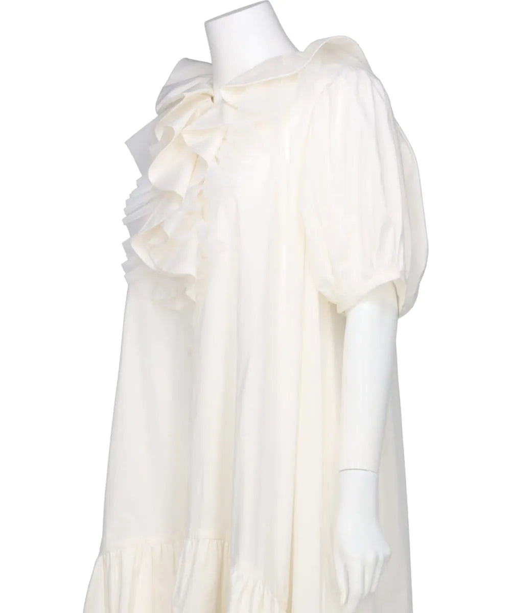 TULLE LAYERED PUFF SLEEVE DRESS