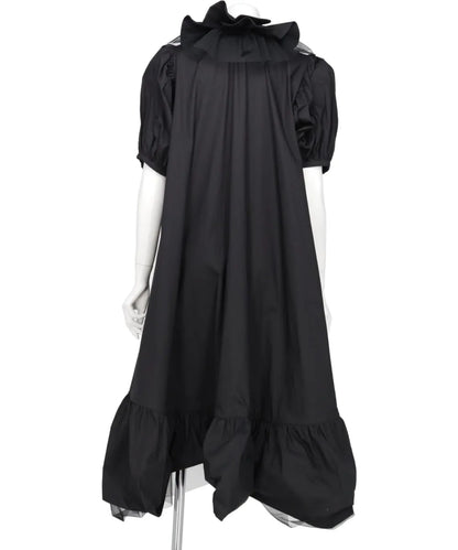 TULLE LAYERED PUFF SLEEVE DRESS