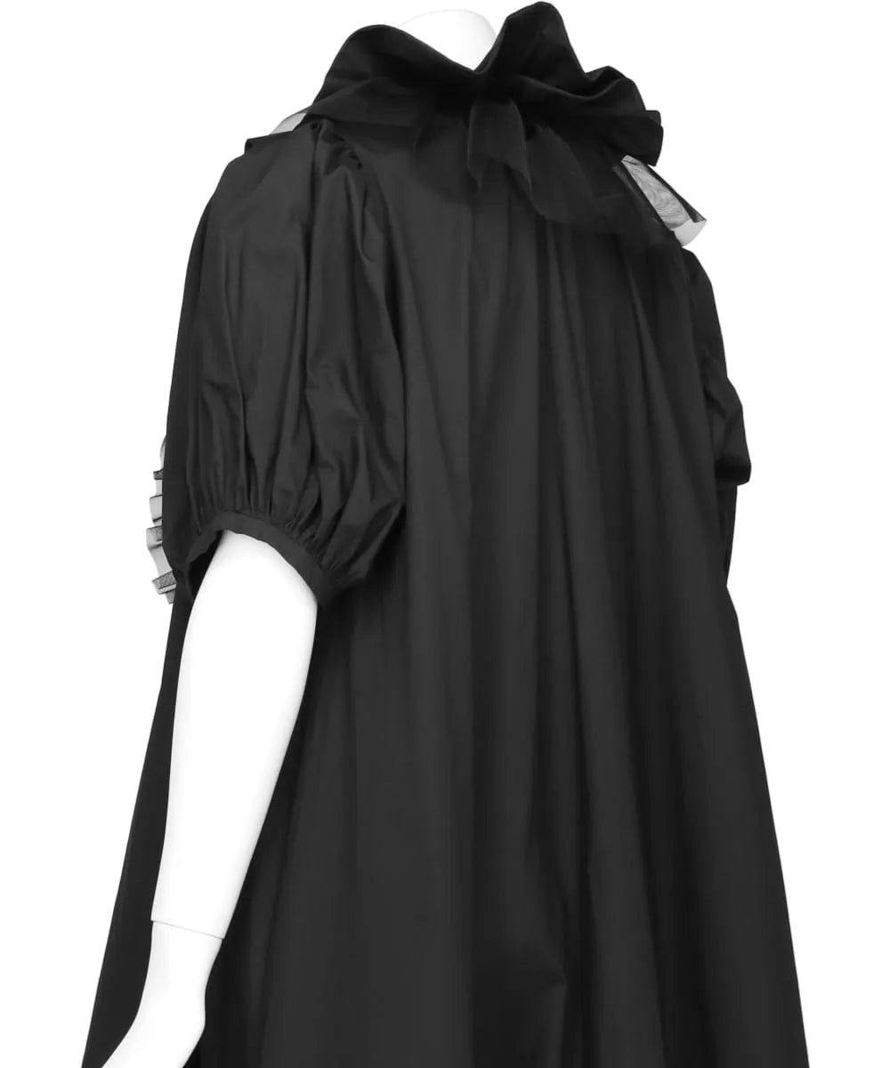 TULLE LAYERED PUFF SLEEVE DRESS