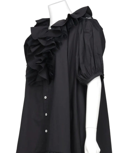 TULLE LAYERED PUFF SLEEVE DRESS