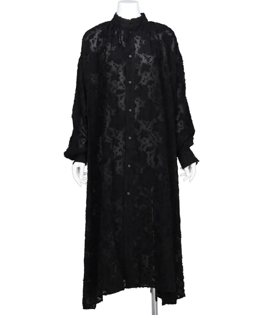 CUT JACQUARD ORGANDY DRESS