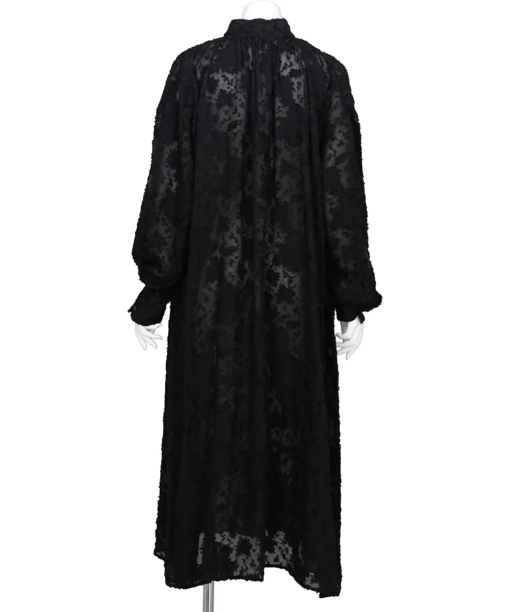 CUT JACQUARD ORGANDY DRESS