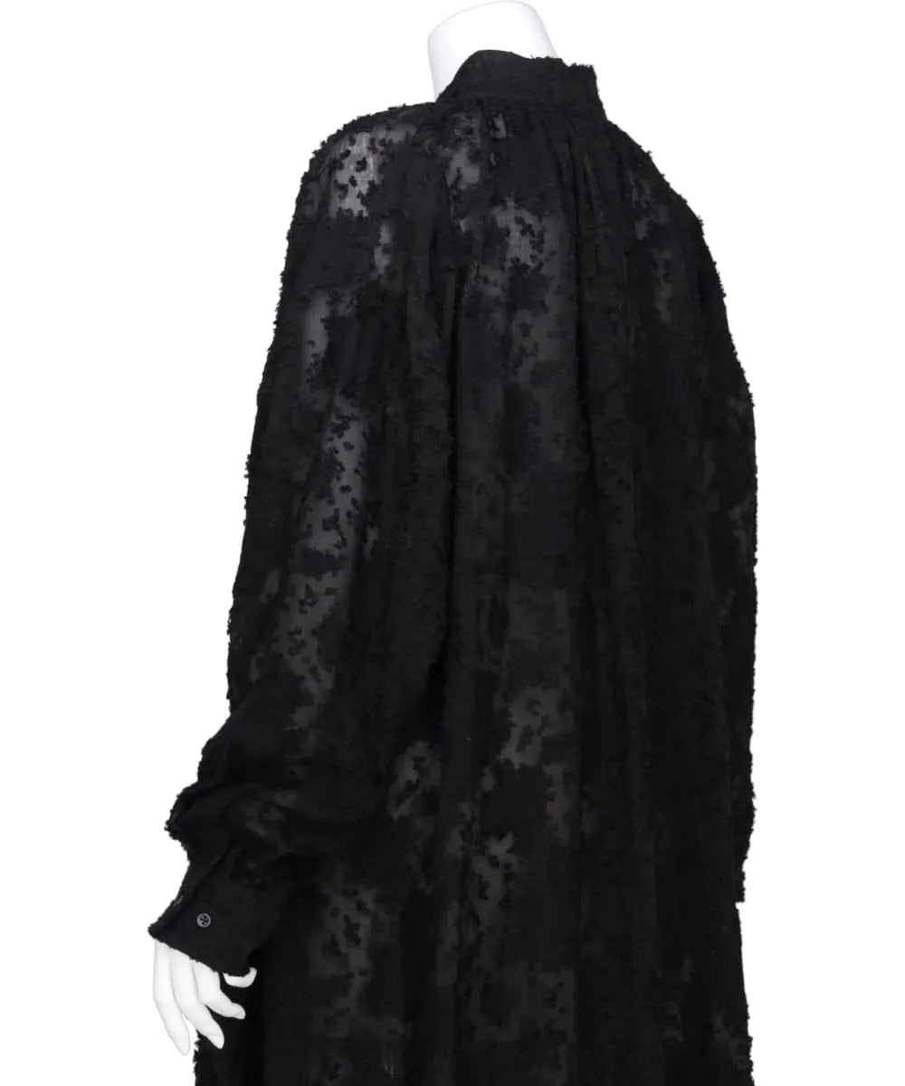 CUT JACQUARD ORGANDY DRESS