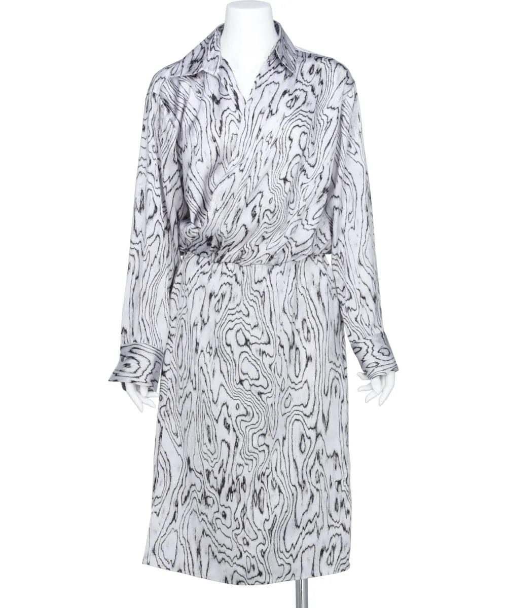 MOIRE SATIN SHIRT DRESS