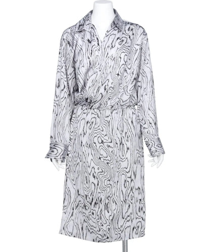 MOIRE SATIN SHIRT DRESS