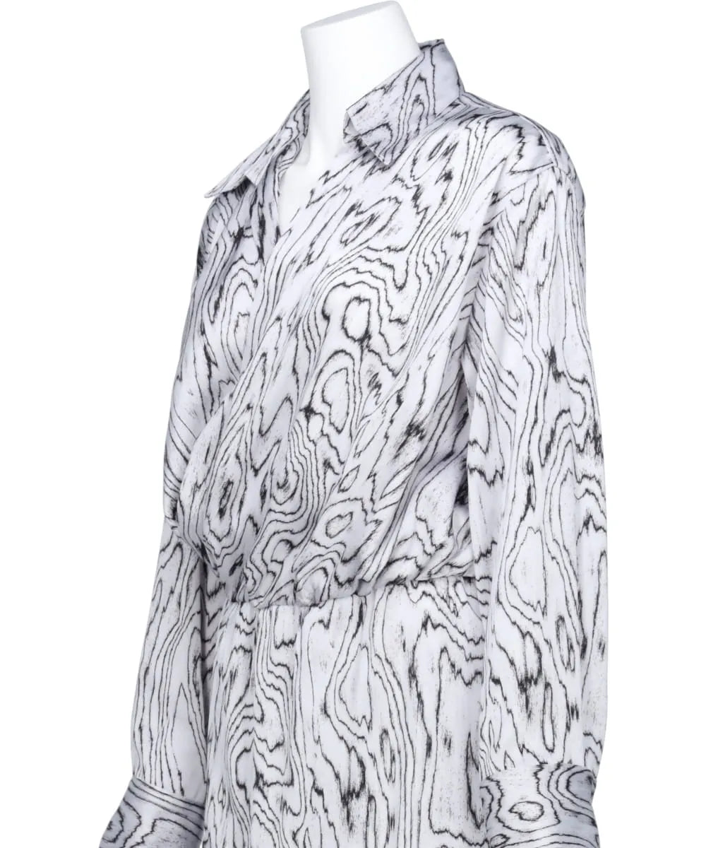 MOIRE SATIN SHIRT DRESS