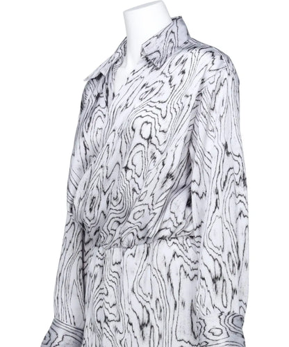 MOIRE SATIN SHIRT DRESS