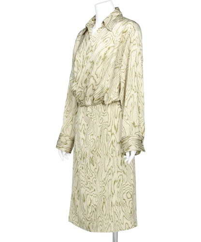 MOIRE SATIN SHIRT DRESS