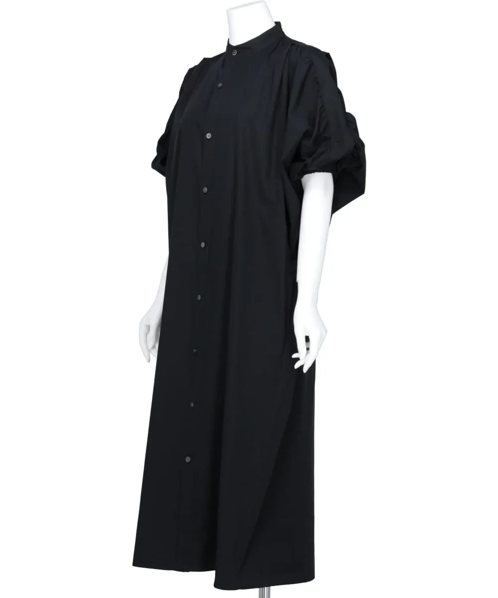 BROAD TUCK GATHER SLEEVE SHIRT DRESS