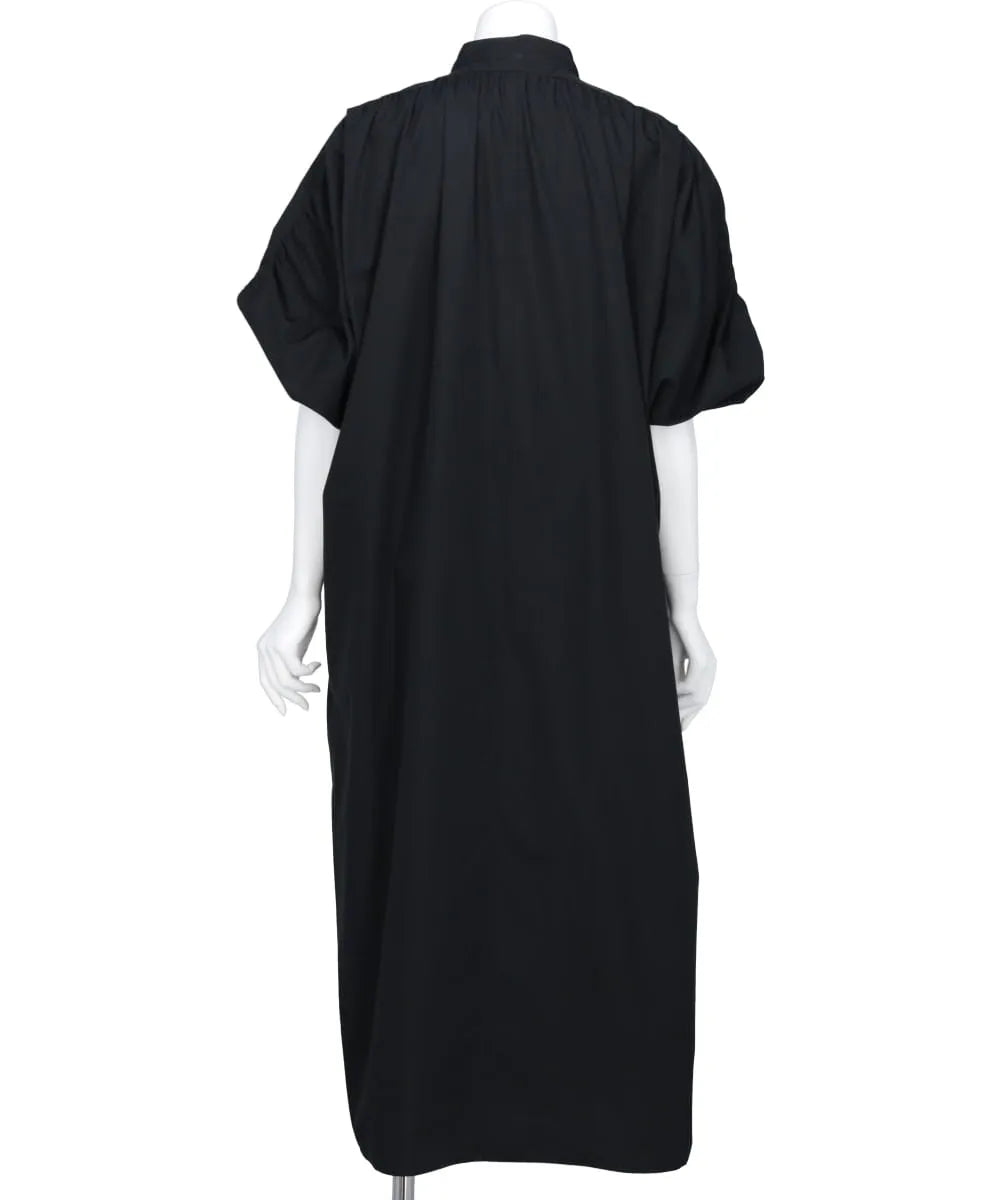 BROAD TUCK GATHER SLEEVE SHIRT DRESS