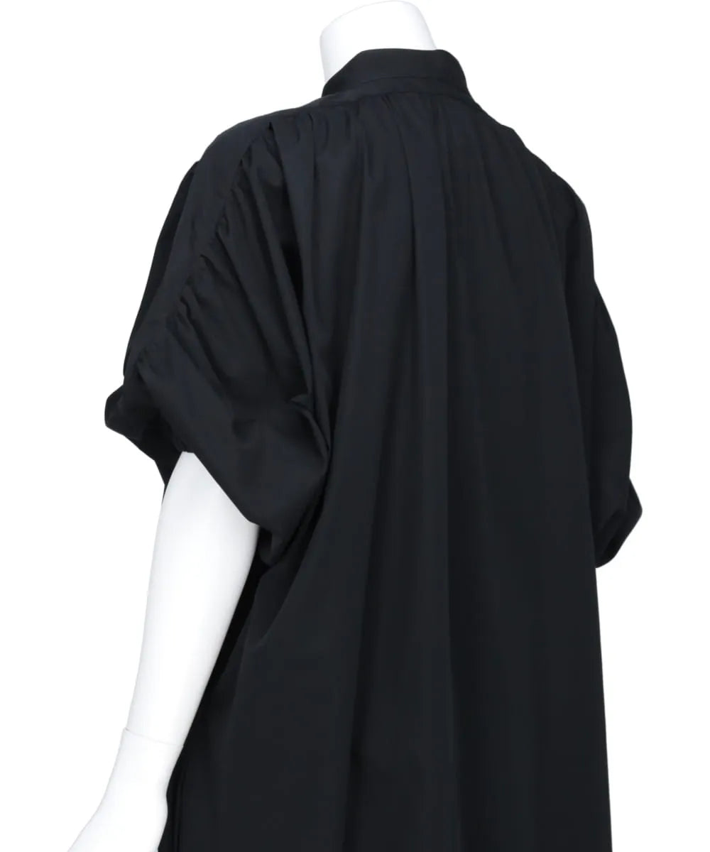 BROAD TUCK GATHER SLEEVE SHIRT DRESS
