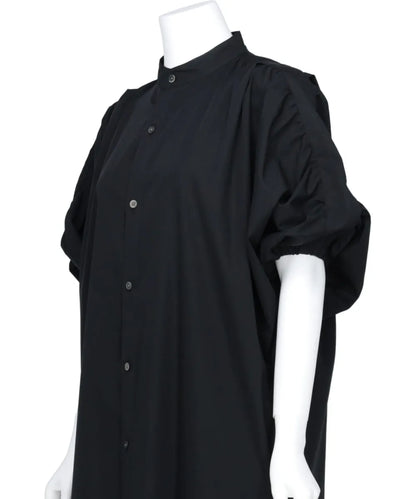 BROAD TUCK GATHER SLEEVE SHIRT DRESS