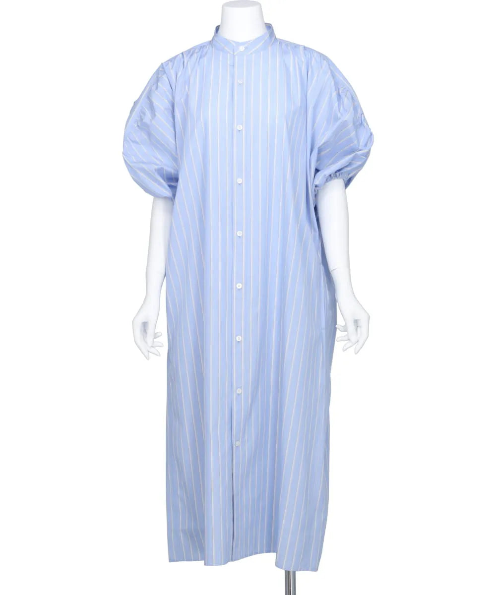 BROAD TUCK GATHER SLEEVE SHIRT DRESS