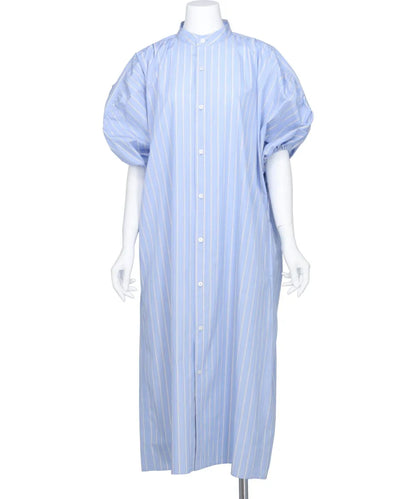 BROAD TUCK GATHER SLEEVE SHIRT DRESS