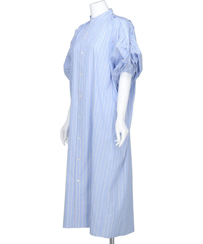 BROAD TUCK GATHER SLEEVE SHIRT DRESS