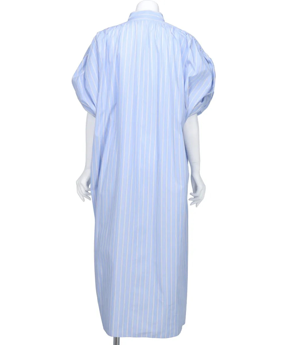 BROAD TUCK GATHER SLEEVE SHIRT DRESS