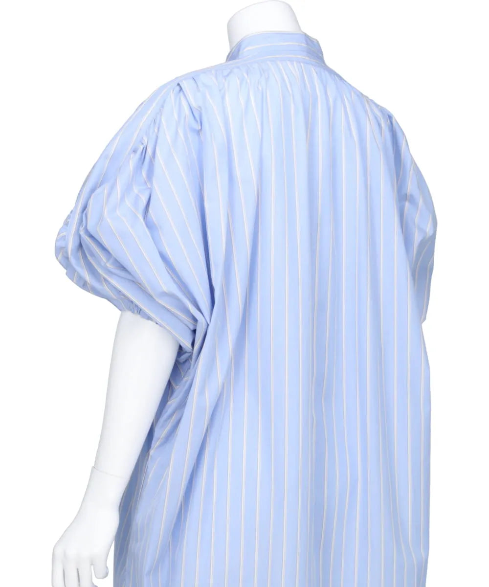 BROAD TUCK GATHER SLEEVE SHIRT DRESS