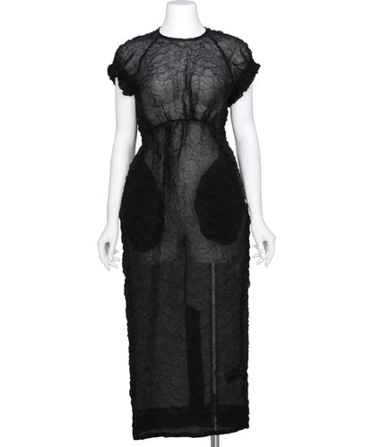 ELASTICATED GATHERED SLEEVE TULIP DRESS