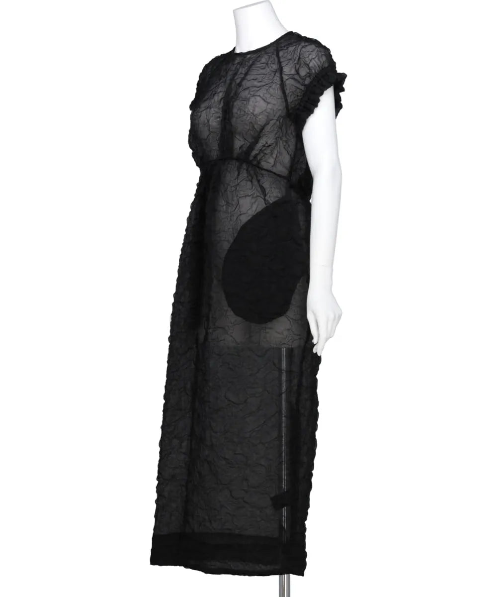 ELASTICATED GATHERED SLEEVE TULIP DRESS