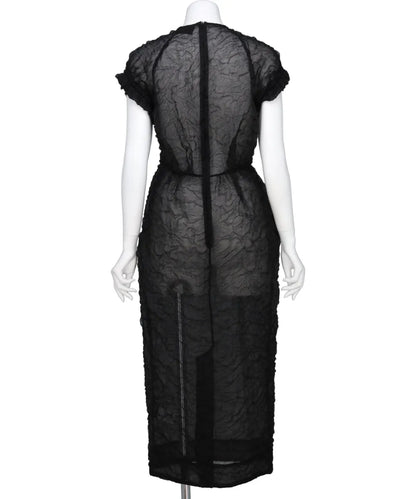 ELASTICATED GATHERED SLEEVE TULIP DRESS