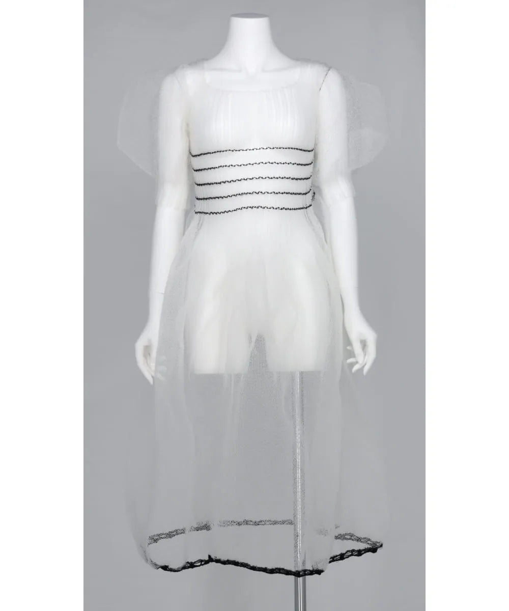 CLEAR SPECTER BIG PUFF SLEEVE DRESS