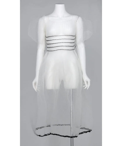 CLEAR SPECTER BIG PUFF SLEEVE DRESS