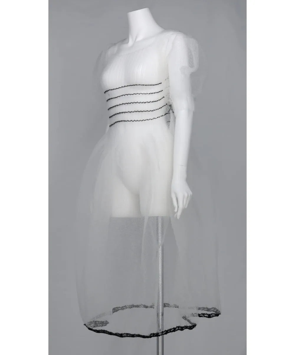 CLEAR SPECTER BIG PUFF SLEEVE DRESS