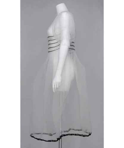 CLEAR SPECTER BIG PUFF SLEEVE DRESS