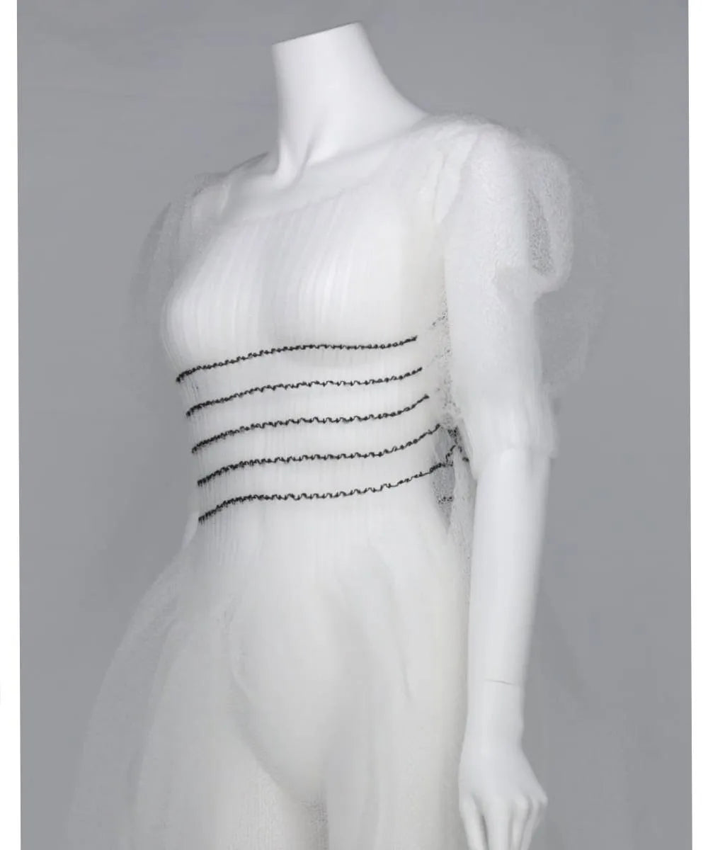 CLEAR SPECTER BIG PUFF SLEEVE DRESS