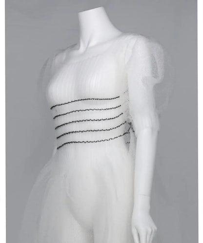 CLEAR SPECTER BIG PUFF SLEEVE DRESS