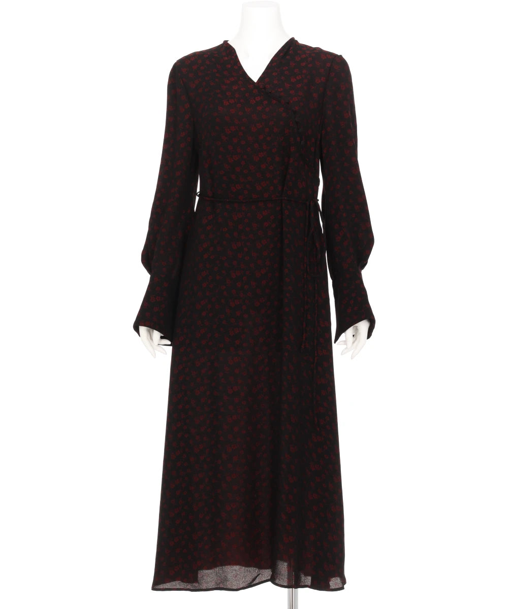 CUPRO TRIACETATE FLORAL JACQUARD DRESS