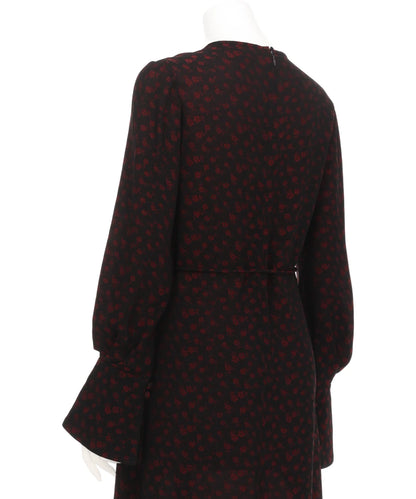 CUPRO TRIACETATE FLORAL JACQUARD DRESS