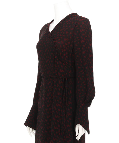 CUPRO TRIACETATE FLORAL JACQUARD DRESS