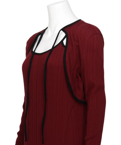 RANDOM RIBBED ORGANIC COTTON 2WAY DRESS