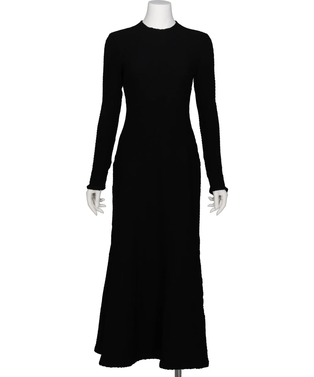 SHIRRIG JERSEY JACQUARD DRESS