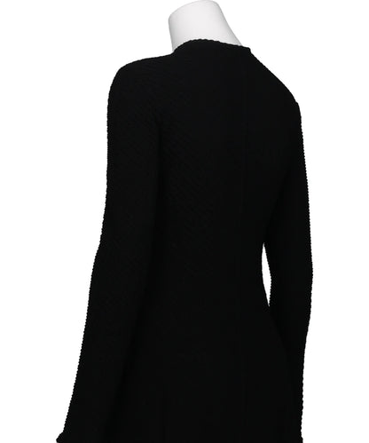 SHIRRIG JERSEY JACQUARD DRESS