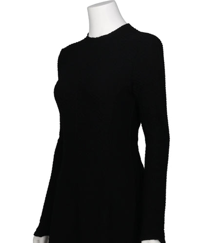 SHIRRIG JERSEY JACQUARD DRESS