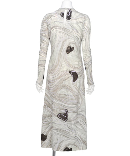 MARBLE PRINT JERSEY DRESS