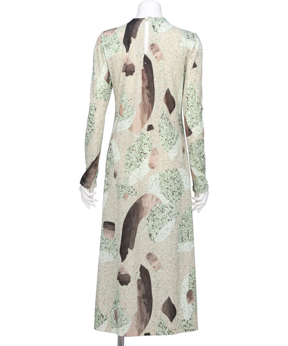 MARBLE PRINT JERSEY DRESS