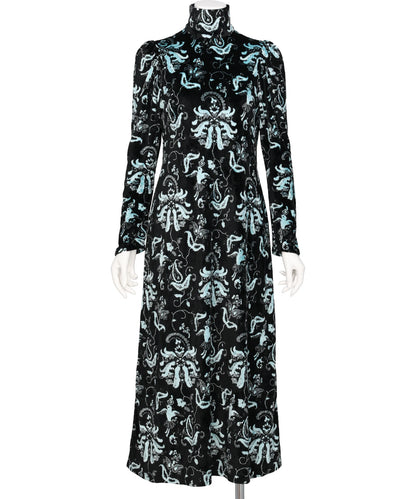 Mame Kurogouchi(マメクロゴウチ) VELOUR JERSEY HIGH NECK DRESS