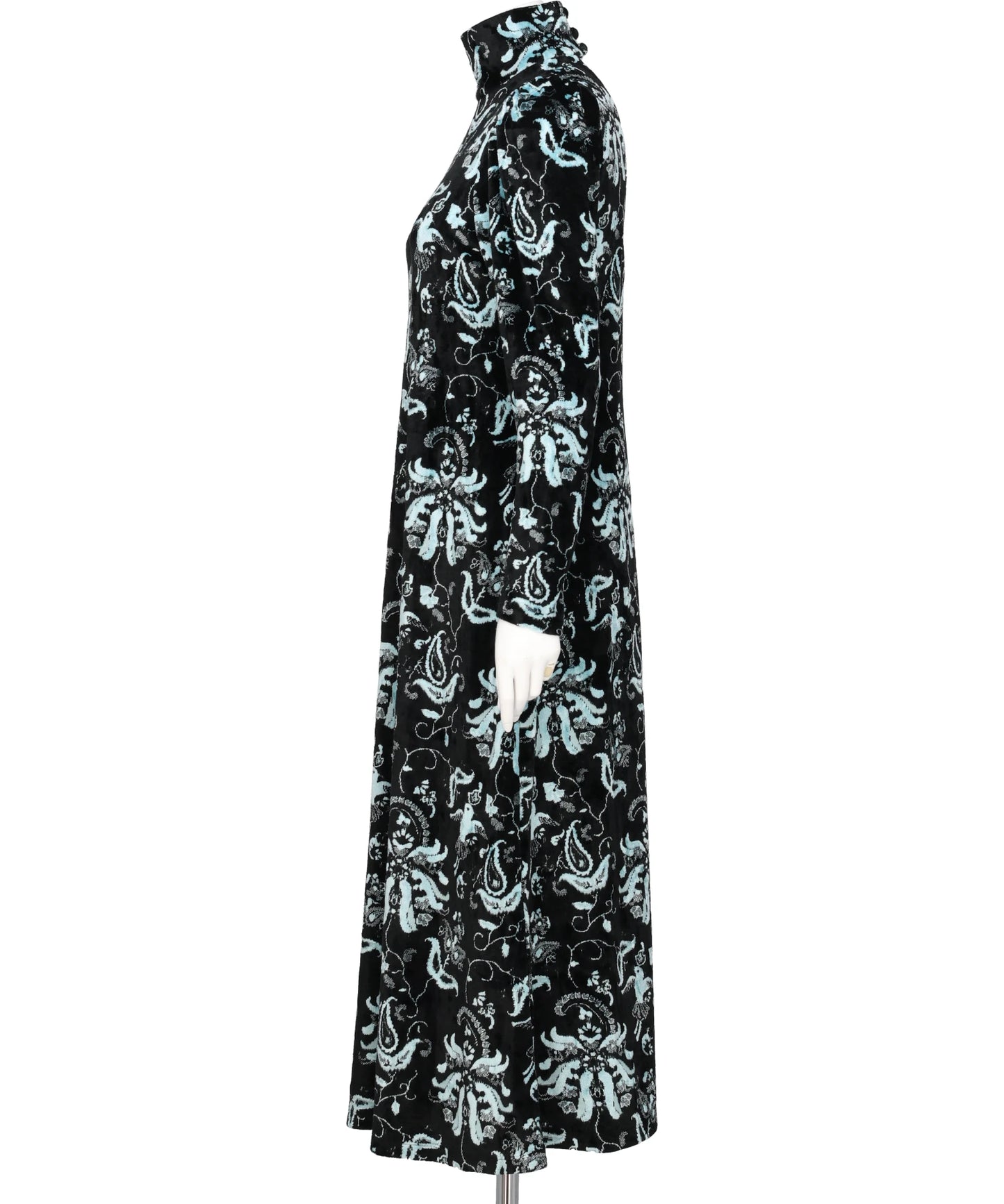 VELOUR JERSEY HIGH NECK DRESS