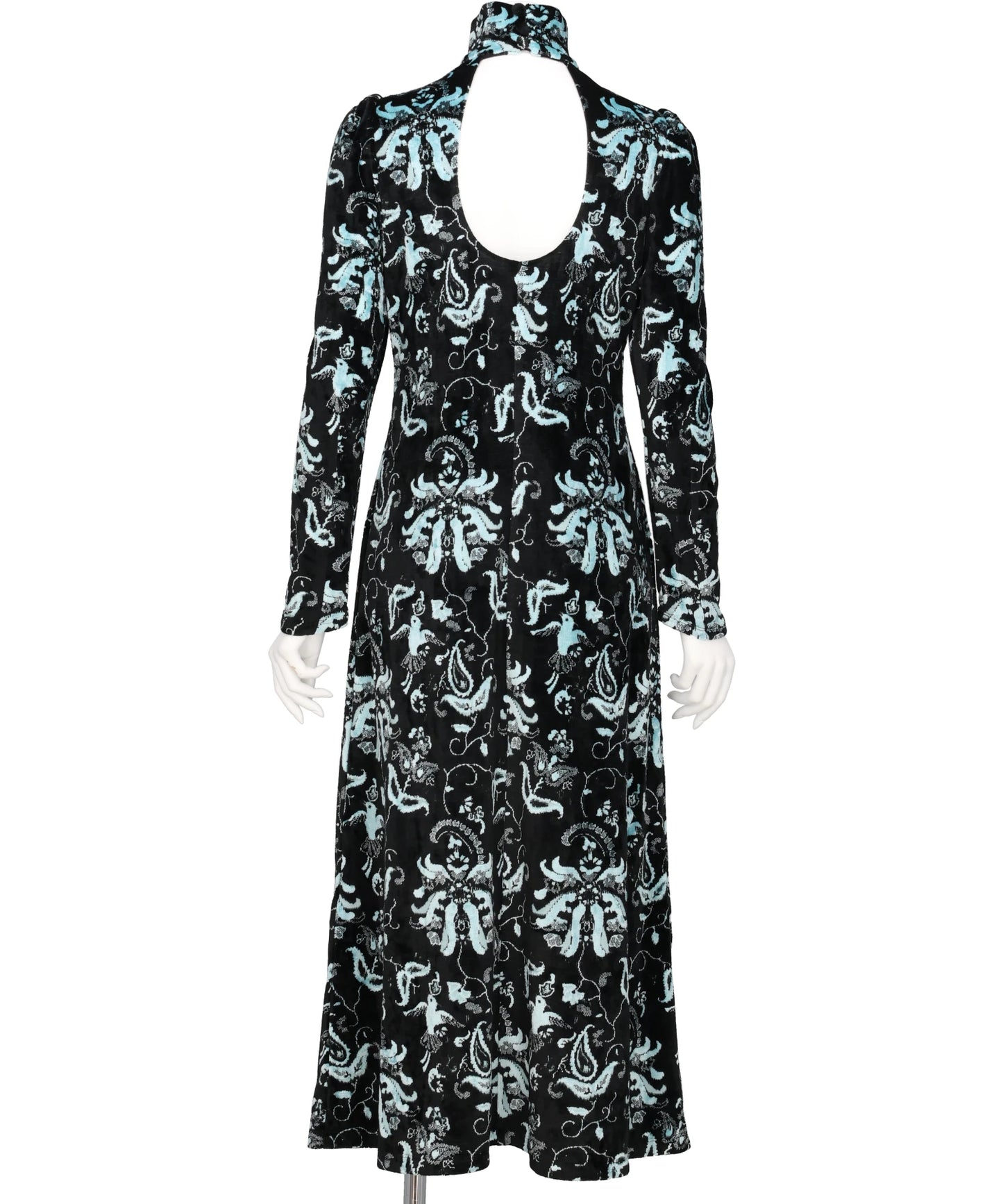 VELOUR JERSEY HIGH NECK DRESS