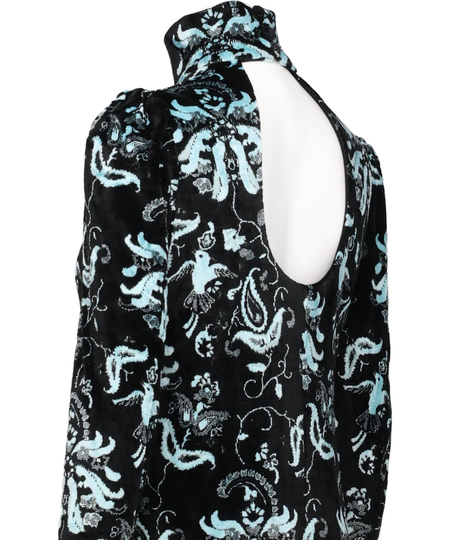 VELOUR JERSEY HIGH NECK DRESS